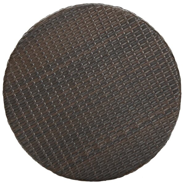 Barna polyrattan kerti asztal 75,5 x 106 cm