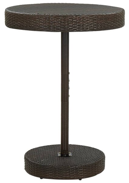 Barna polyrattan kerti asztal 75,5 x 106 cm