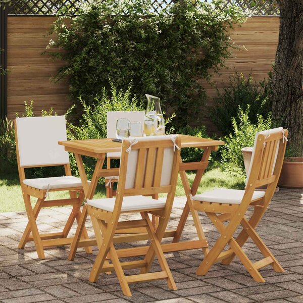 VidaXL Kültéri bistro székek párnával 4 pcs Krémfehér 38 x 46 x 85 cm