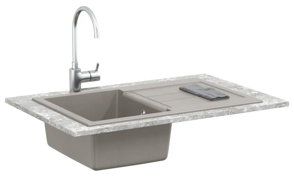 Mosogató Szürke 780 x 500 mm 80% Kvarc és 20% Gyanta