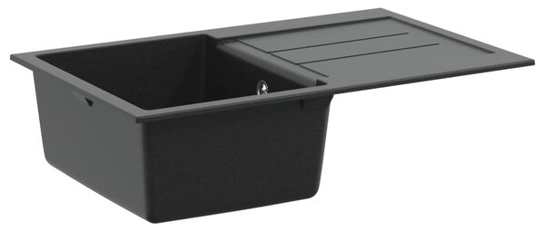Mosogató Fekete 780 x 500 mm 80% Kvarc és 20% Gyanta