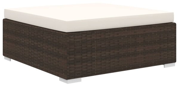 4-részes barna polyrattan kerti bútorszett párnákkal