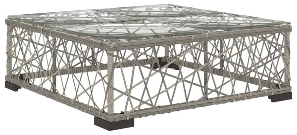 10-részes szürke polyrattan kerti bútorszett párnákkal