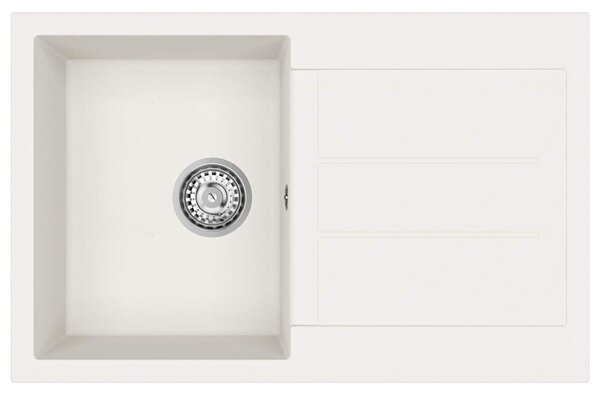 Mosogató Fehér 780 x 500 mm 80% Kvarc és 20% Gyanta