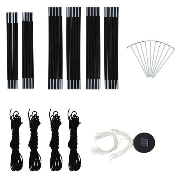 Sárga rendezvénysátor LED-del és 4 oldalfallal 3,6x3,6x2,3 m