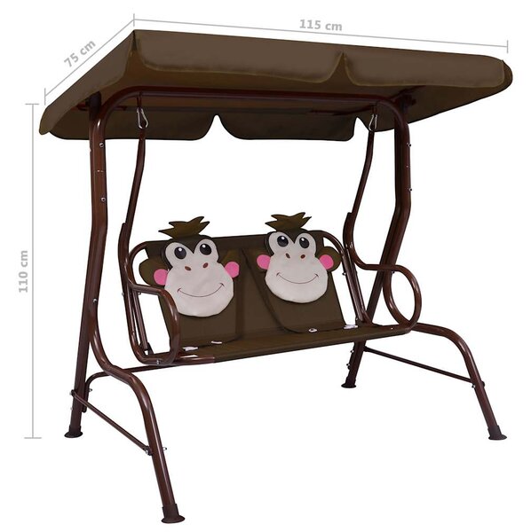 VidaXL barna szövet gyermek hintapad 115 x 75 x 110 cm