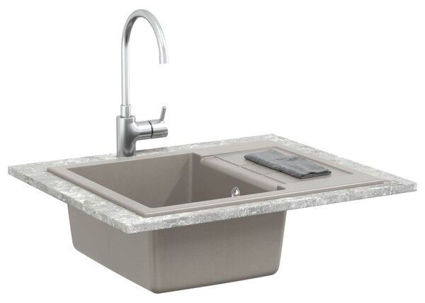 Mosogató Szürke 620 x 500 mm 80% Kvarc és 20% Gyanta