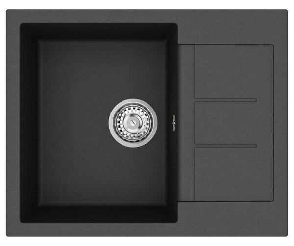 Mosogató Fekete 620 x 500 mm 80% Kvarc és 20% Gyanta