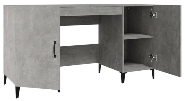 Betonszürke szerelt fa íróasztal 140 x 50 x 75 cm