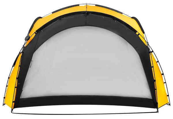 Sárga rendezvénysátor LED-del és 4 oldalfallal 3,6x3,6x2,3 m