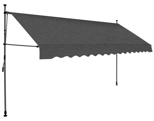 Antracitszürke kézzel kihúzható LED-es napellenző 350 cm