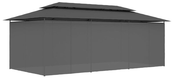 Antracitszürke pavilon függönyökkel 600 x 298 x 270 cm