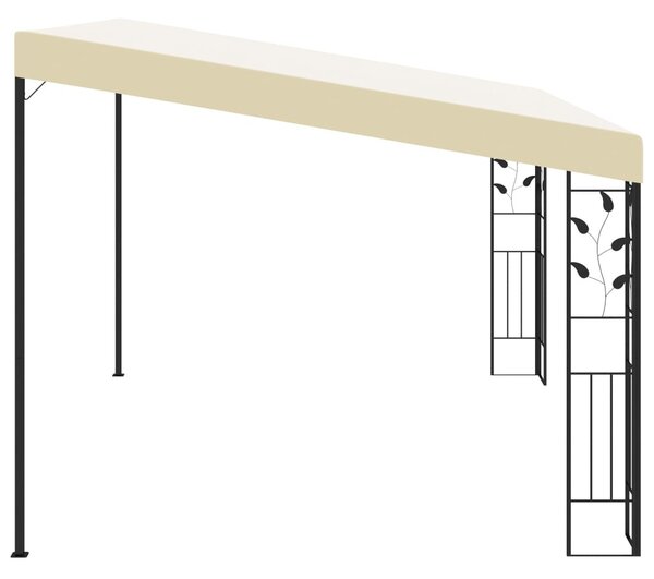 Krémszínű falra szerelhető pavilon 4 x 3 x 2,5 m
