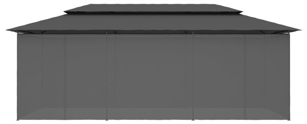 Antracitszürke pavilon függönyökkel 600 x 298 x 270 cm