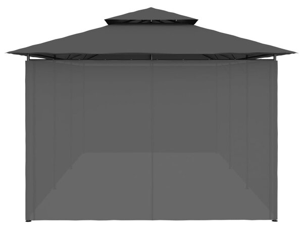 Antracitszürke pavilon függönyökkel 600 x 298 x 270 cm
