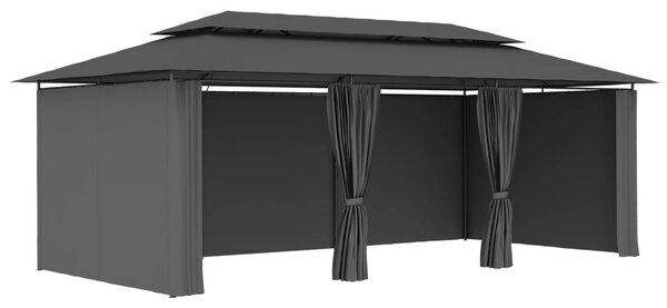 Antracitszürke pavilon függönyökkel 600 x 298 x 270 cm