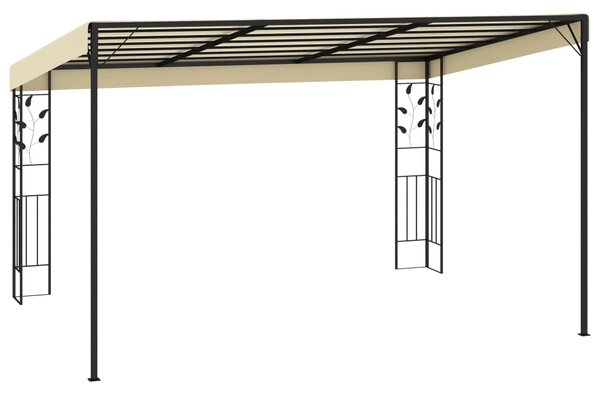 Krémszínű falra szerelhető pavilon 4 x 3 x 2,5 m