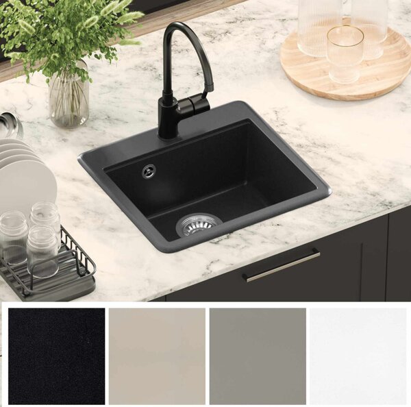 Mosogató Fekete 470 x 440 mm Gránit