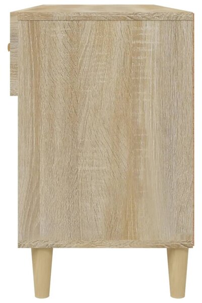 Sonoma-tölgyszínű szerelt fa cipőszekrény 102x35x55 cm