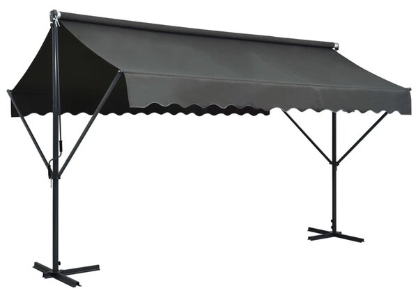 Antracitszürke szabadon álló napellenző 400 x 300 cm