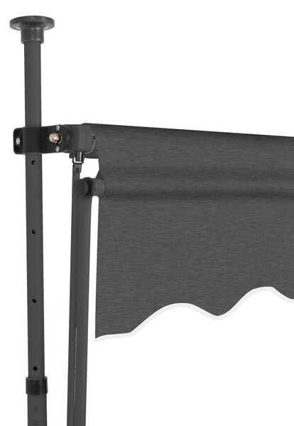 Antracitszürke kézzel kihúzható LED-es napellenző 350 cm