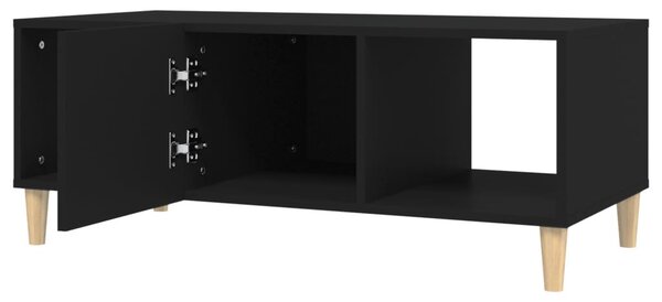 Fekete szerelt fa dohányzóasztal 102 x 50 x 40 cm