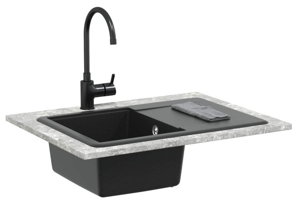 Mosogató Fekete 670 x 460 mm Gránit