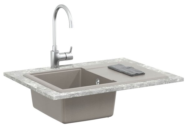 Mosogató Szürke 670 x 460 mm 80% Kvarc és 20% Gyanta
