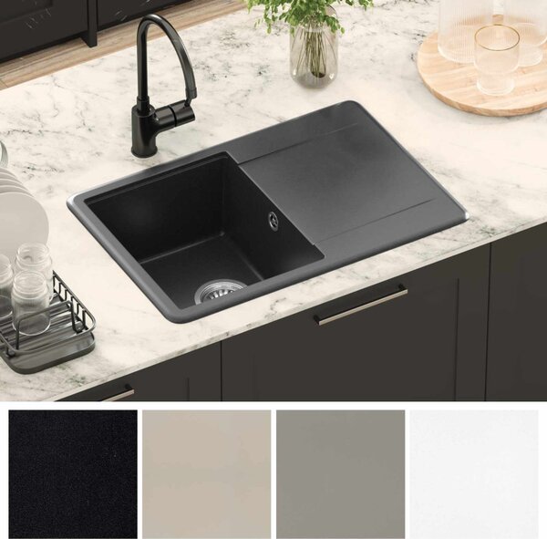 Mosogató Fekete 670 x 460 mm Gránit