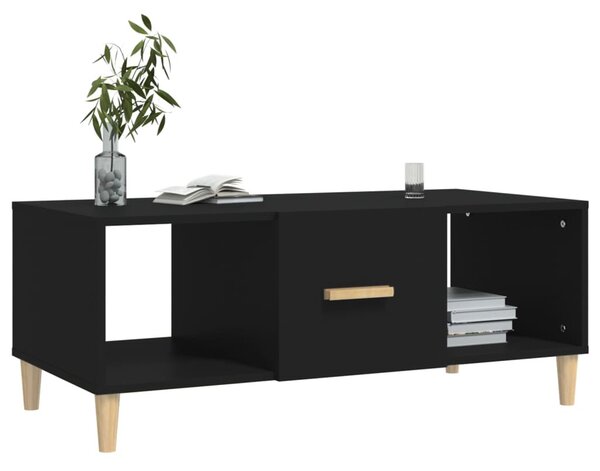 Fekete szerelt fa dohányzóasztal 102 x 50 x 40 cm