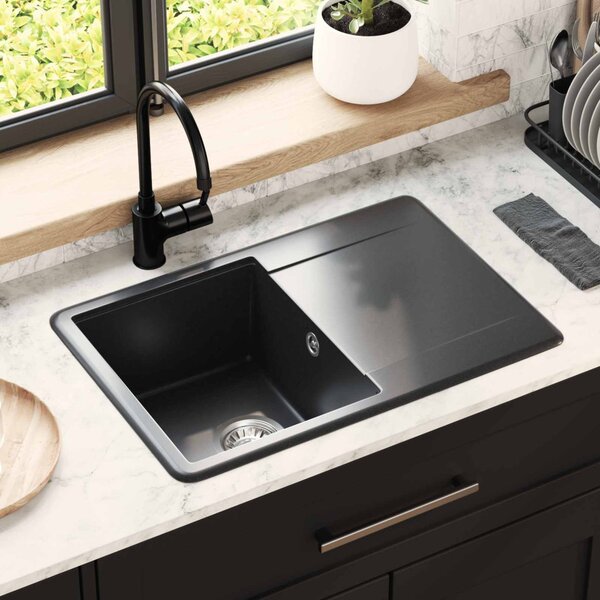 Mosogató Fekete 670 x 460 mm Gránit