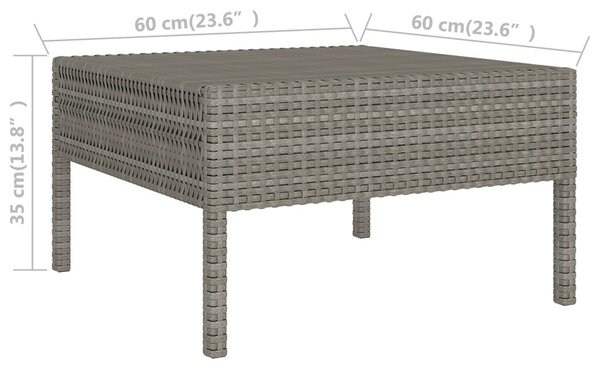 9 részes szürke polyrattan kerti ülőgarnitúra párnákkal