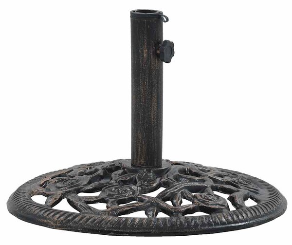 Bronzszínű öntöttvas napernyőtalp 12 kg 48 cm