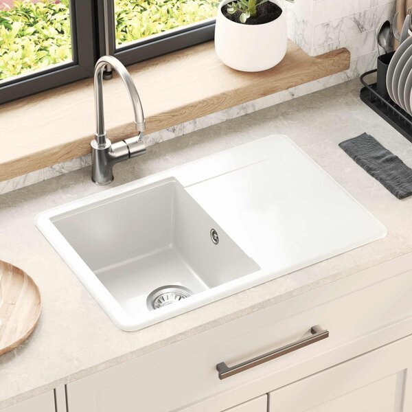Mosogató Fehér 670 x 460 mm 80% Kvarc és 20% Gyanta