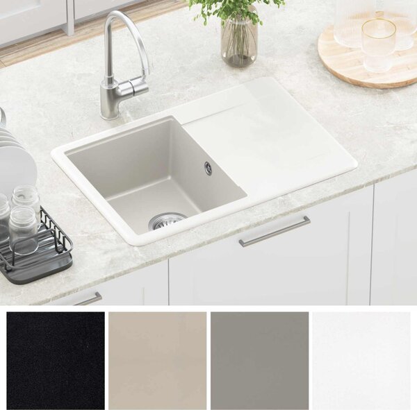 Mosogató Fehér 670 x 460 mm 80% Kvarc és 20% Gyanta