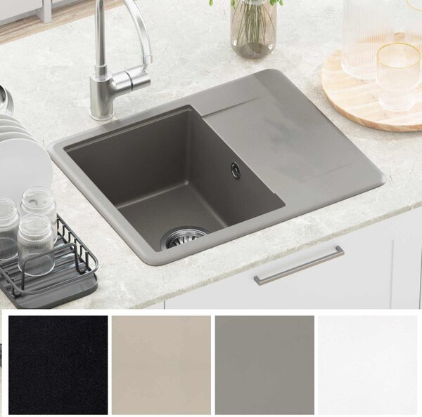 Mosogató Szürke 560 x 460 mm 80% Kvarc és 20% Gyanta