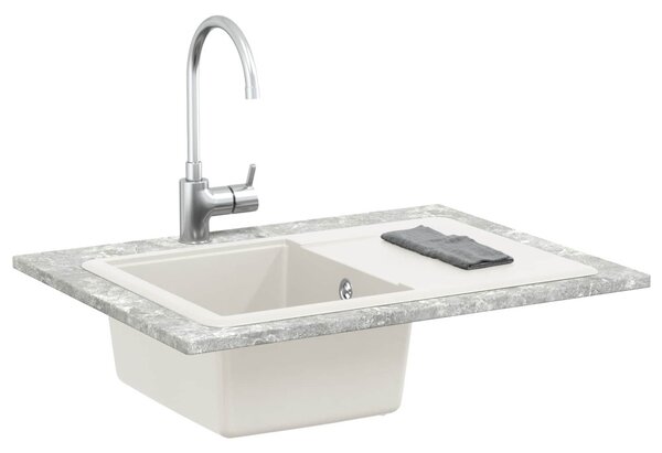 Mosogató Fehér 670 x 460 mm 80% Kvarc és 20% Gyanta