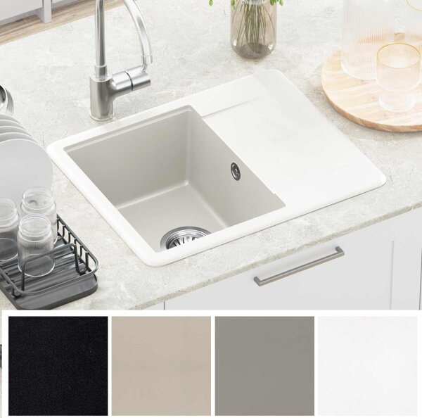 Mosogató Fehér 560 x 460 mm 80% Kvarc és 20% Gyanta