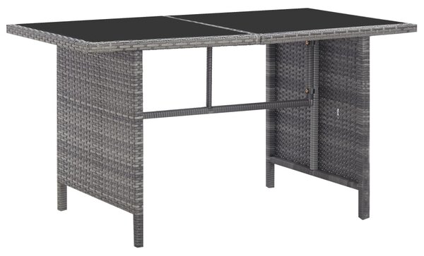 6-részes szürke polyrattan kerti bútorszett párnákkal