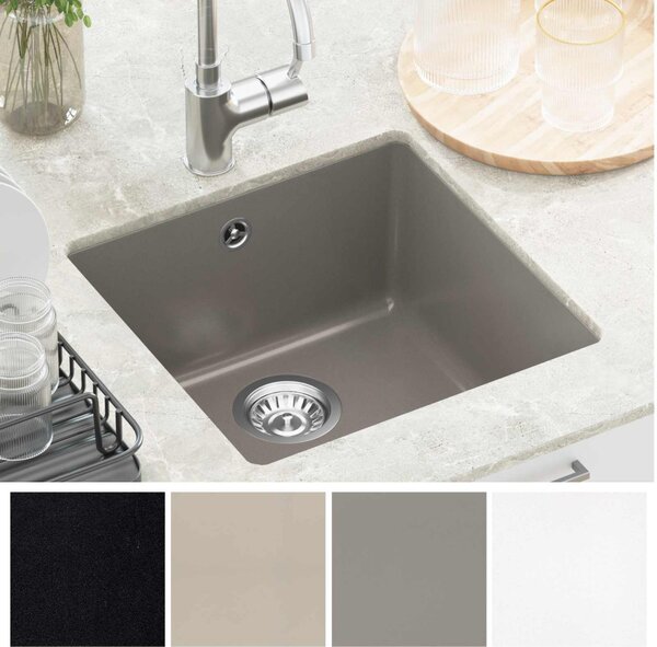 Mosogató Szürke 430 x 460 mm 80% Kvarc és 20% Gyanta