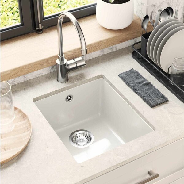 Mosogató Fehér 370 x 460 mm 80% Kvarc és 20% Gyanta
