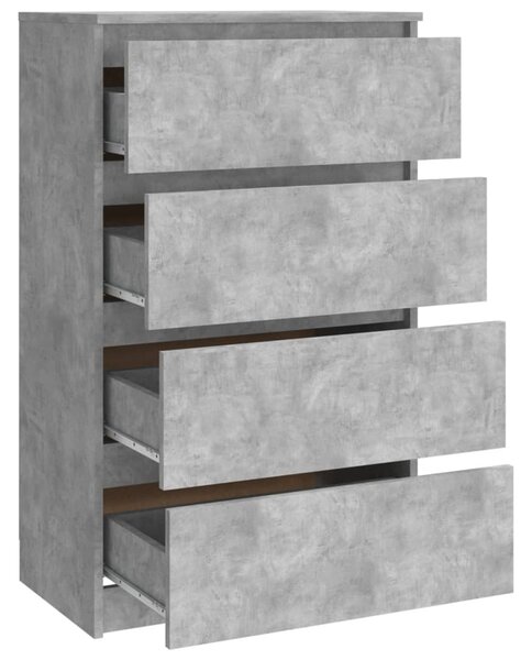 Betonszürke szerelt fa tálalószekrény 60 x 35 x 98,5 cm