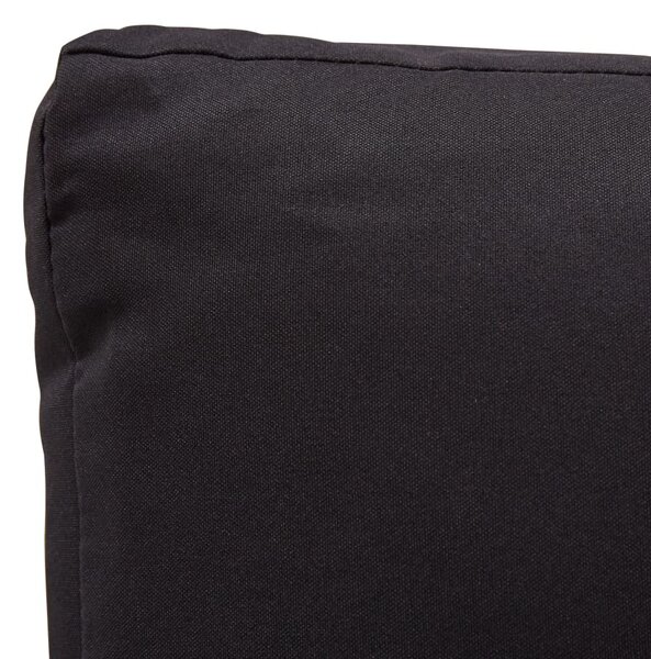 Fekete polyrattan kétszemélyes kerti kanapé párnákkal 124 cm