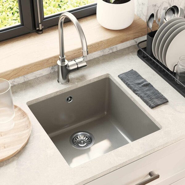 Mosogató Szürke 430 x 460 mm 80% Kvarc és 20% Gyanta