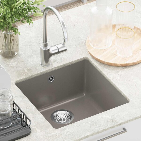 Mosogató Szürke 430 x 460 mm 80% Kvarc és 20% Gyanta