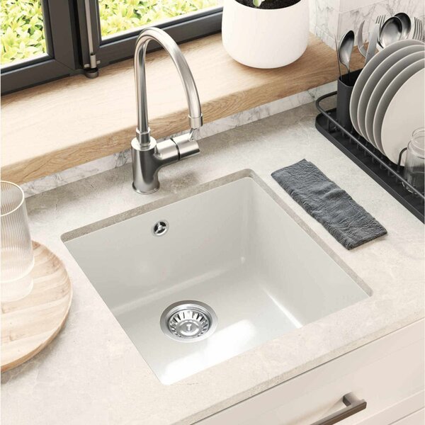 Mosogató Fehér 430 x 460 mm 80% Kvarc és 20% Gyanta