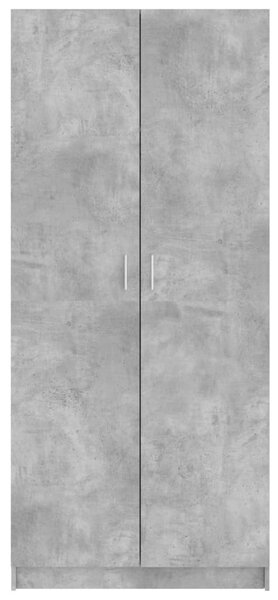 Betonszürke szerelt fa ruhásszekrény 80 x 52 x 180 cm