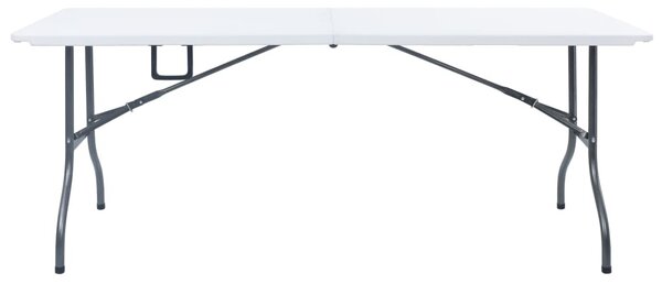 Fehér HDPE összecsukható kerti asztal 180 x 72 x 72 cm