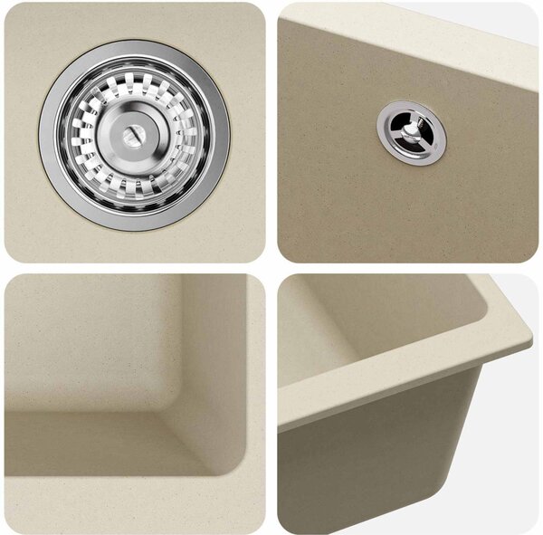 Mosogató Bézs 430 x 460 mm 80% Kvarc és 20% Gyanta