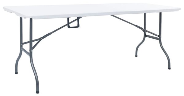Fehér HDPE összecsukható kerti asztal 180 x 72 x 72 cm